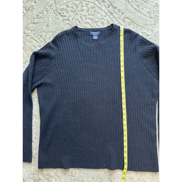 Vintage Brooks Brothers Sport Sweater Men's M 100% Lambswool Navy Ribbed - Picture 6 of 6